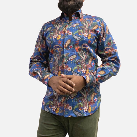 Mens designer casual button down shirt