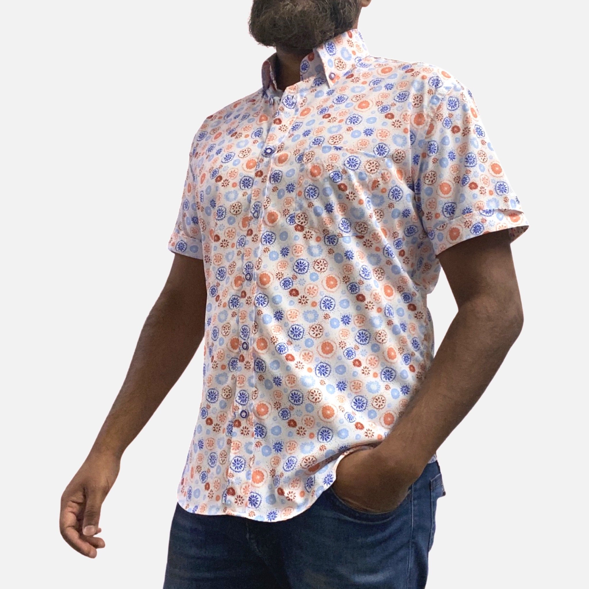 Mens summer short sleeve shirt 46124