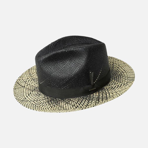 Bailey 1922 Boreal Black/Ash Twisted Fedora - Genuine Panama Men's Hat M