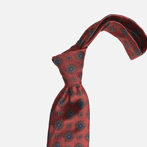 Salmon Medallion Silk Necktie