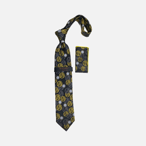 Steven Land Big Knot Silk Tie | BW303 Black