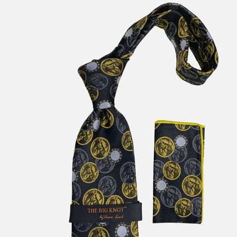 Steven Land Big Knot Silk Tie | BW303 Black