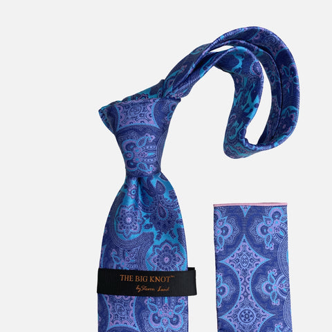 Steven Land Big Knot Silk Tie | BW331 Blue