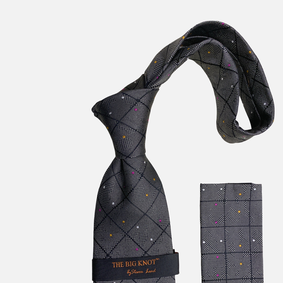 Steven Land Big Knot Silk Tie | BW302 Black