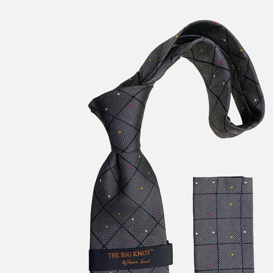 Steven Land Big Knot Silk Tie | BW302 Black