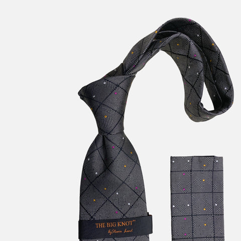 Steven Land Big Knot Silk Tie | BW302 Black