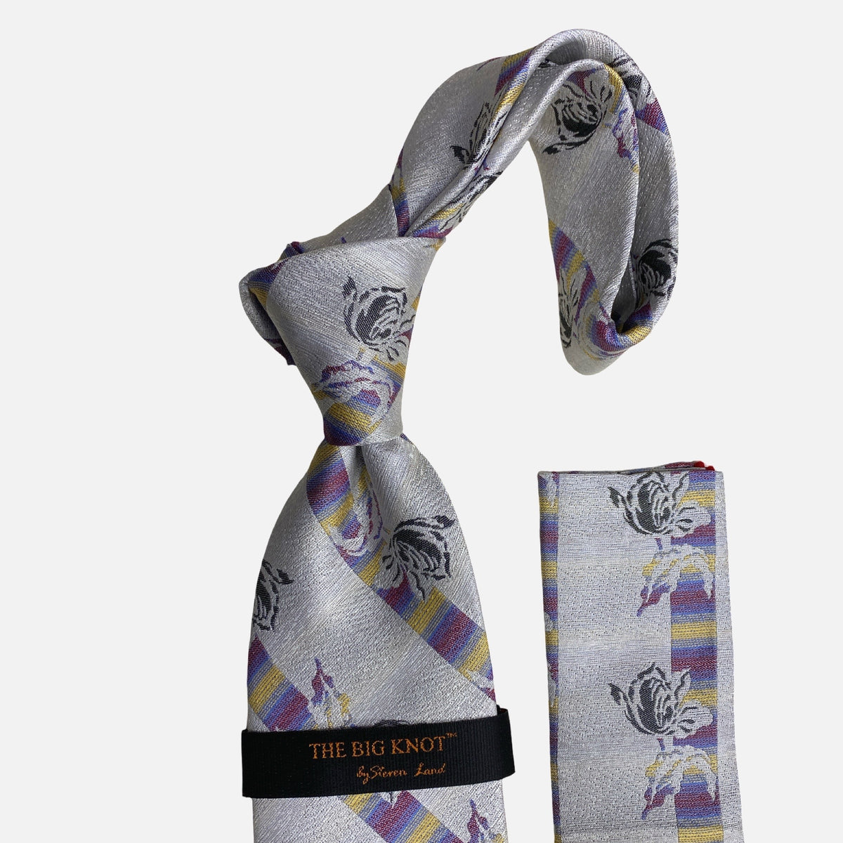 Steven Land Big Knot Silk Tie | BW300 White