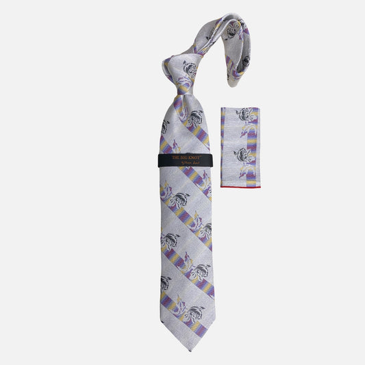 Steven Land Big Knot Silk Tie | BW300 White