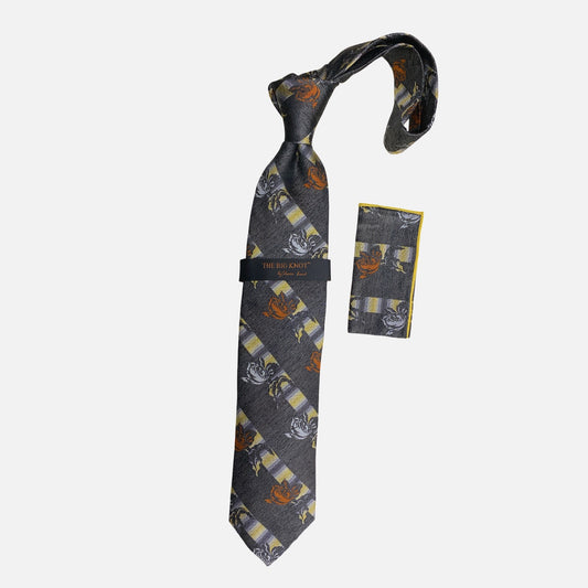 Steven Land Big Knot Silk Tie | BW300 Black