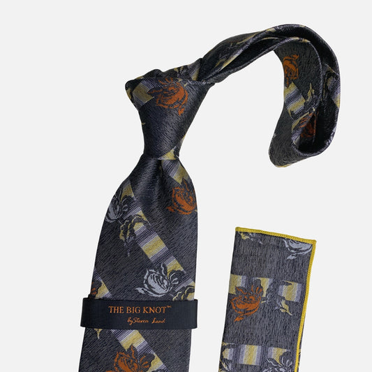 Steven Land Big Knot Silk Tie | BW300 Black