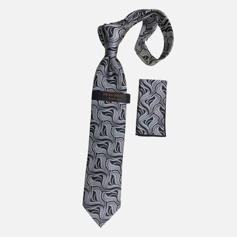 Steven Land Big Knot Silk Tie | BW310 Black/White