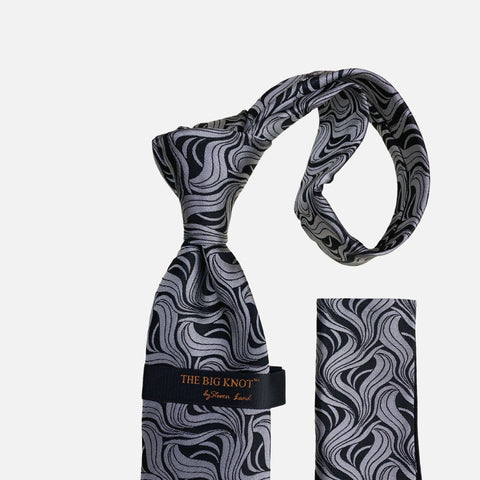 Steven Land Big Knot Silk Tie | BW310 Black/White