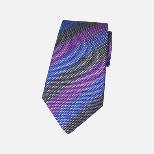 Purple, Blue, Gray silk tie