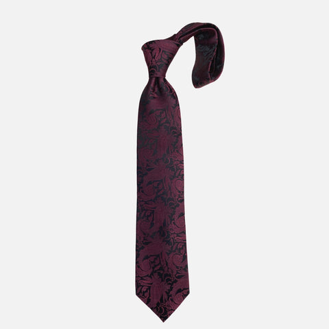 Bruno Piattelli Hand Made Silk Tie | Burgundy Paisley