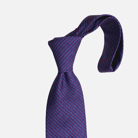 Bruno Piattelli Hand Made Silk Tie | Pink/jBlue Houndstooth
