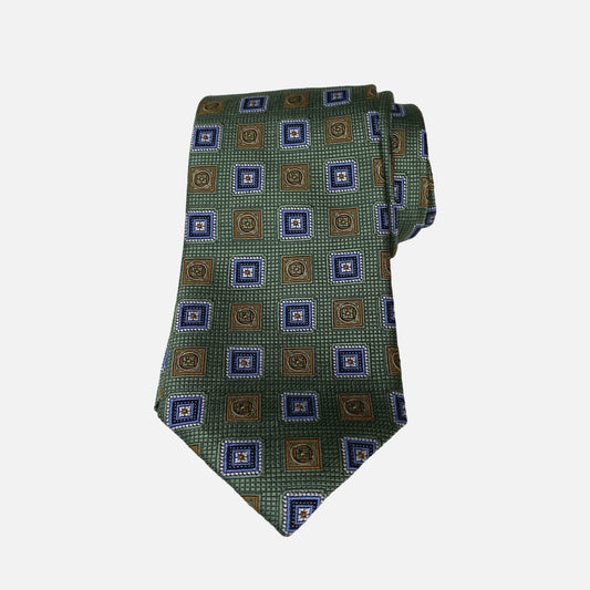 Green Textured premium silk Tie