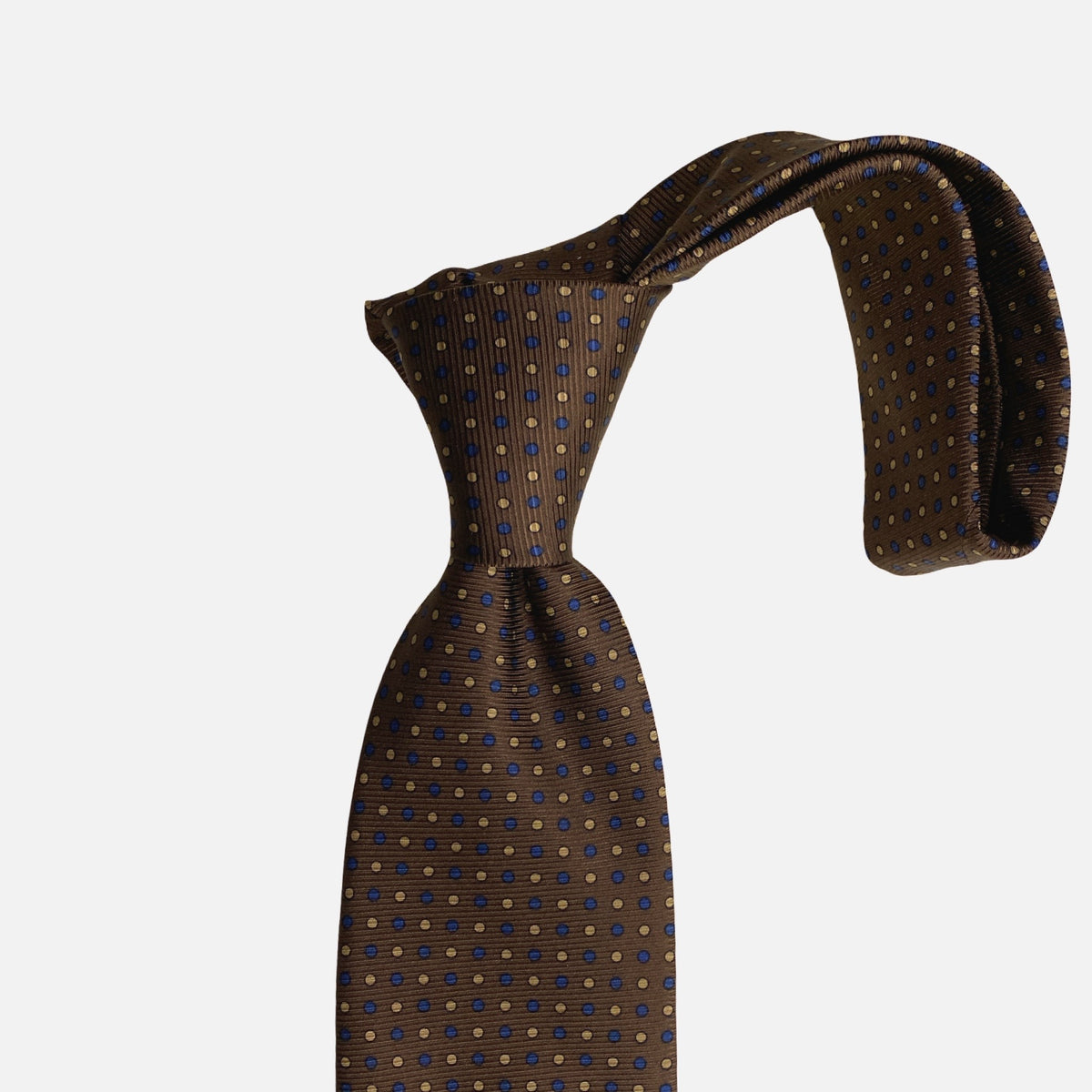 Bruno Piattelli Hand Made Silk Tie | Brown Polka Dot