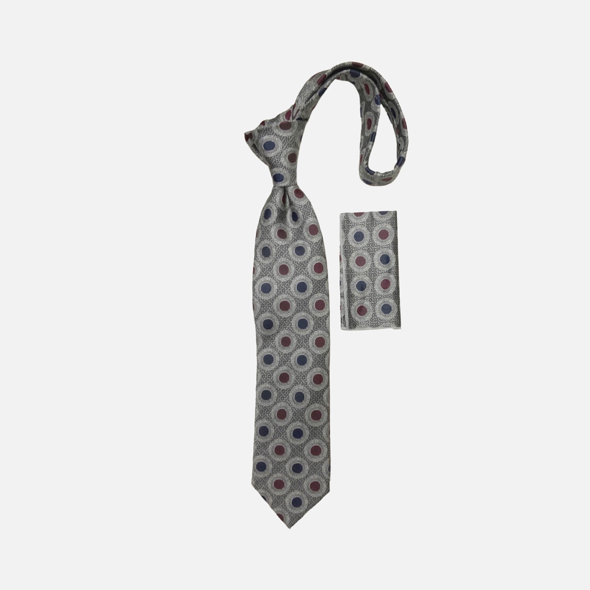 White-black premium silk tie and hank set