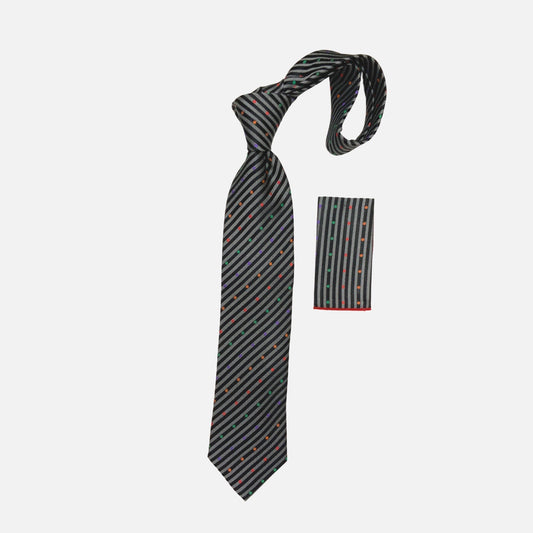 Steven Land Big Knot Silk Tie BW2407 Black