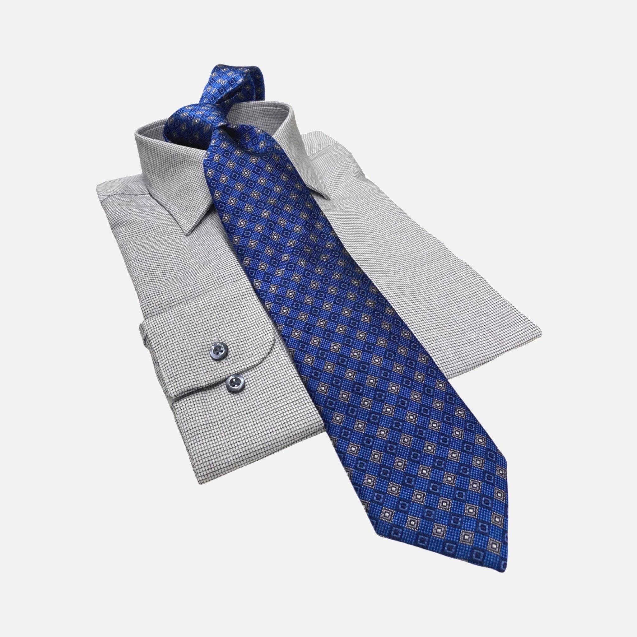 Modena Contemporary Fit Dress Shirt: Gray Mini Check Line Pattern 15.5 (34/35) Modena Contemporary Fit Dress Shirt: Gray Mini Check Line Pattern 15.5 (34/35)