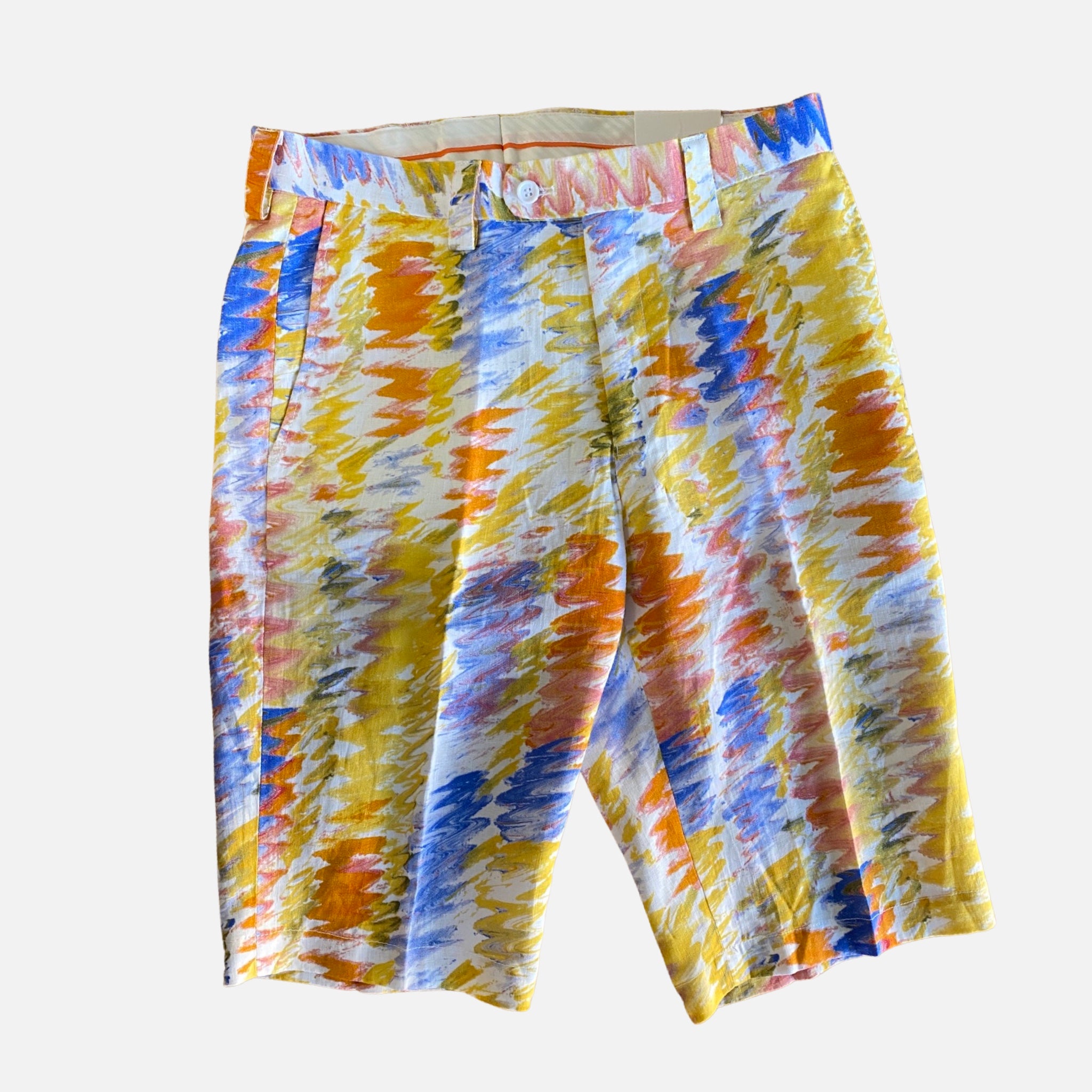 Inserch Yellow water color linen shorts
