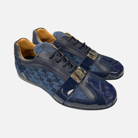 Mauri 8840 Italian Made exotic sneakers blue