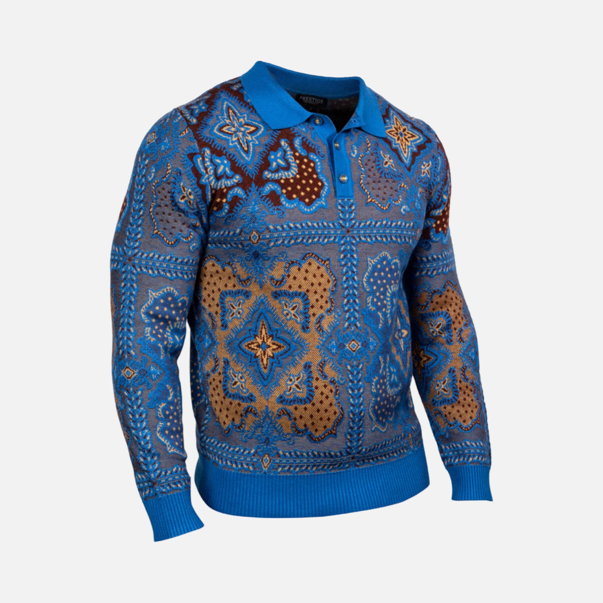 Prestige Polo Collar Sweater for Men Blue | Classic Fit