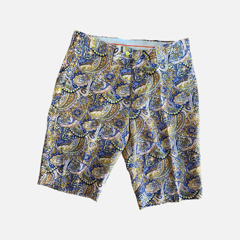Inserch linen shorts paisley design 