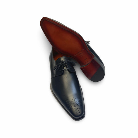 Mens Mezlan black Leather Derby Principe Patina