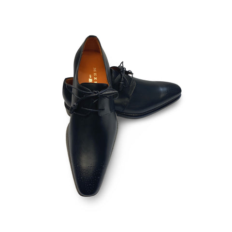 Mens Mezlan black Leather Derby Principe Patina