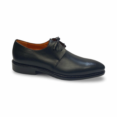 Mens Mezlan black Leather Derby Principe Patina