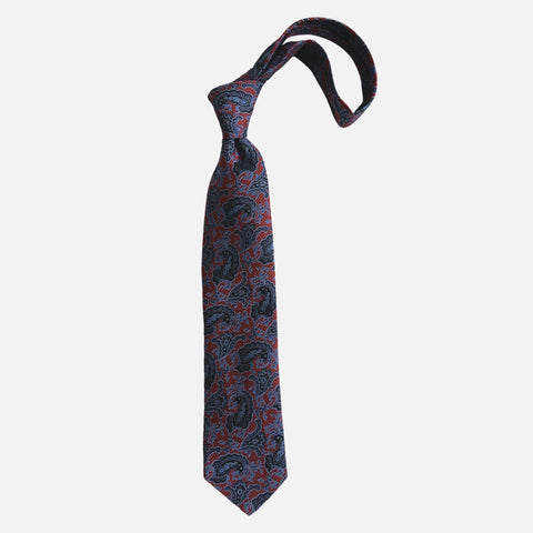 Premium Textured Silk Necktie for Men Red and Blue