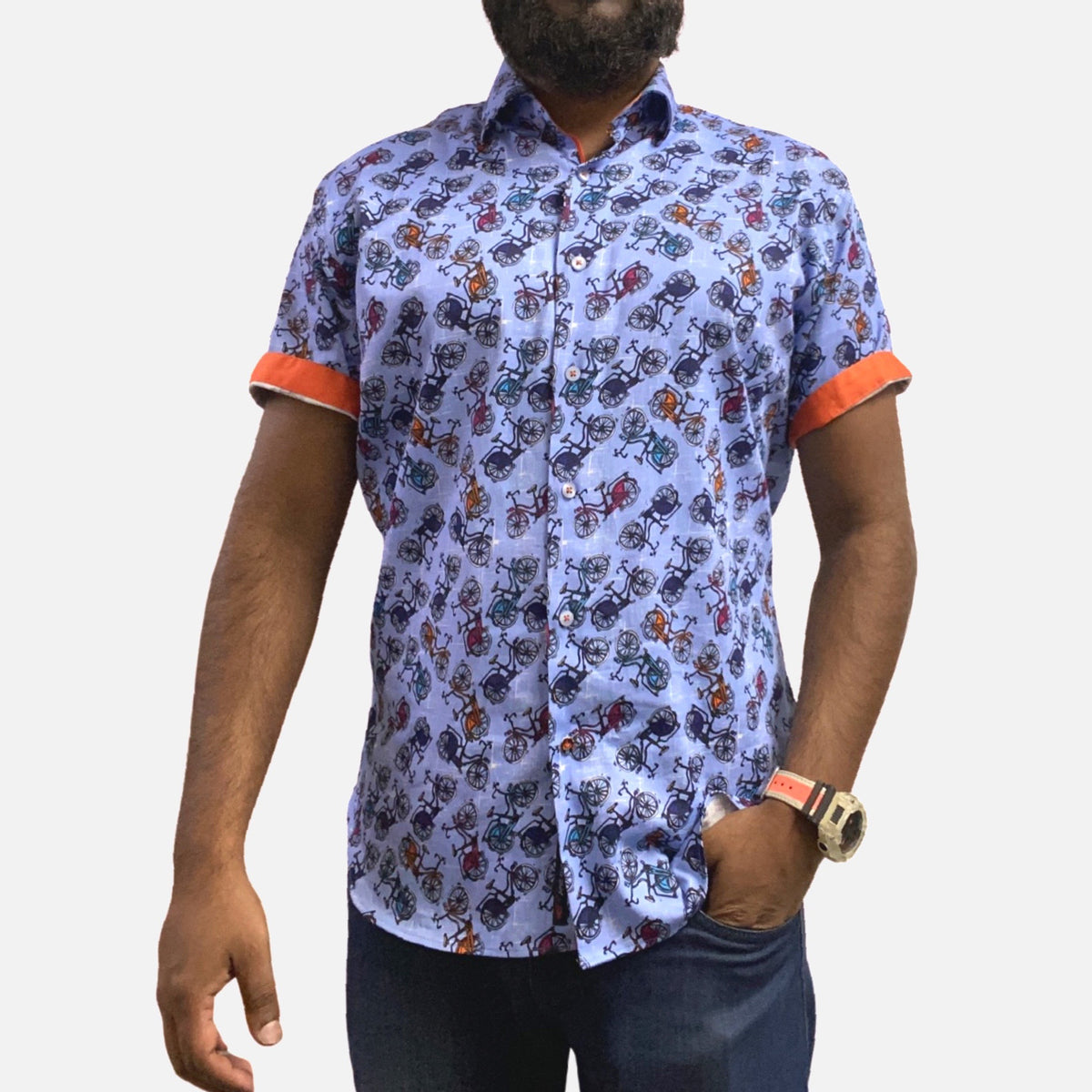 Mens designer short sleeve shirt