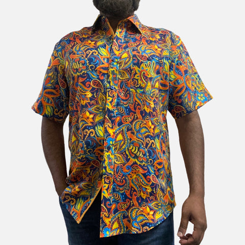 Summer 100% linen casual short sleeve shirt Multi