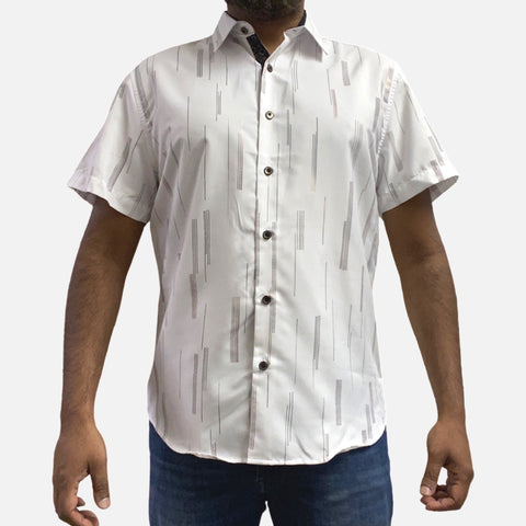 Mens White Short Sleeve Summer Shirt MSF-2106 | Slim Fit