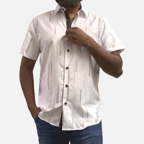 Mens White Short Sleeve Summer Shirt MSF-2106 | Slim Fit