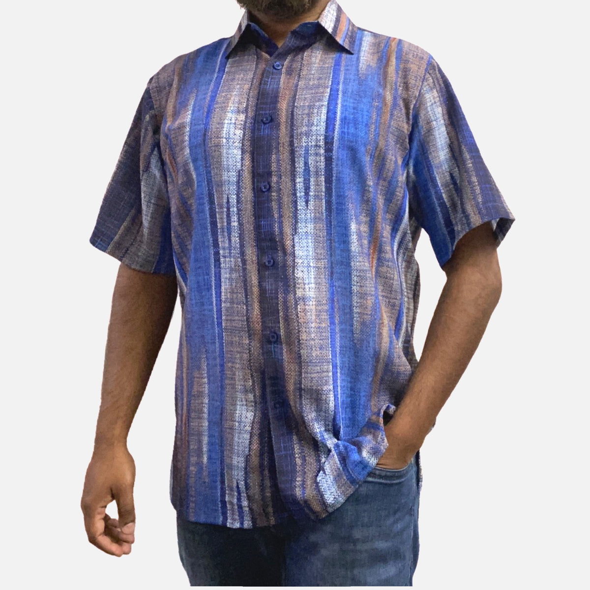 Blue Summer Short Sleeve Shirt | Classic Fit