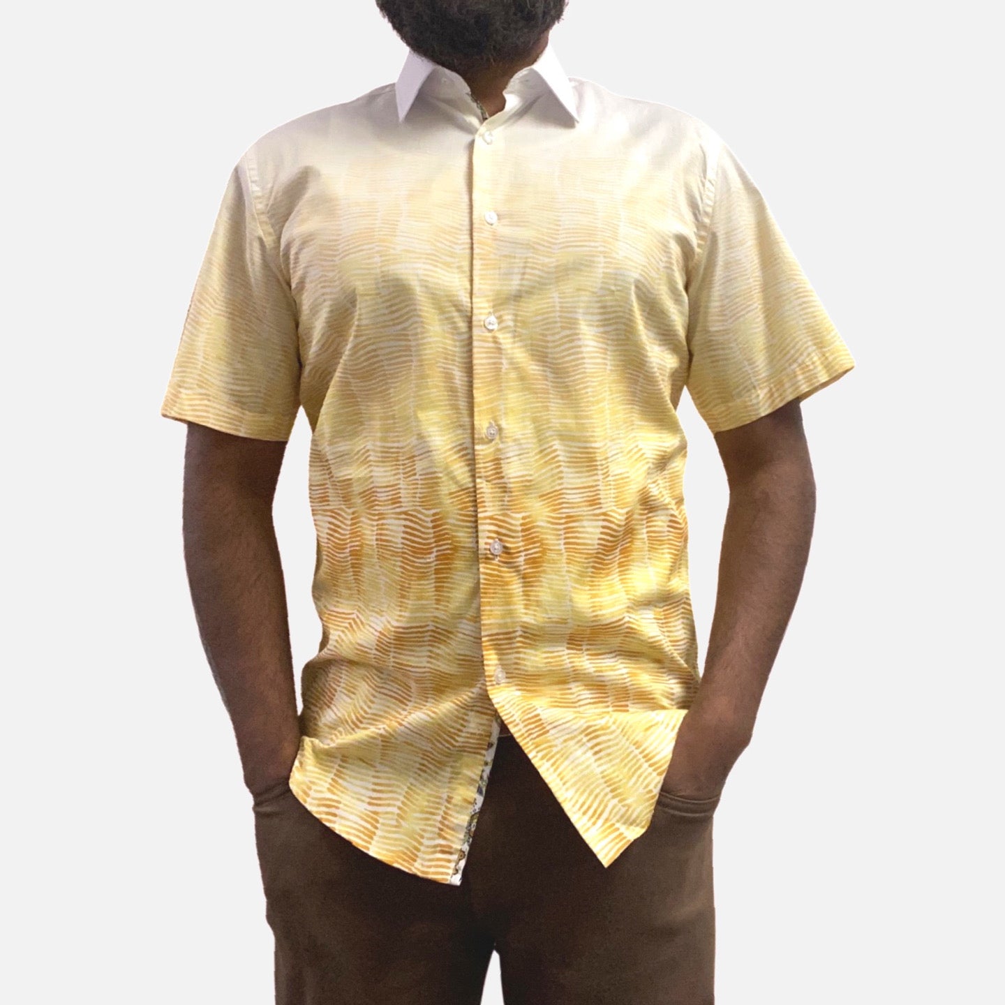 Mens summer shirt yellow gradient