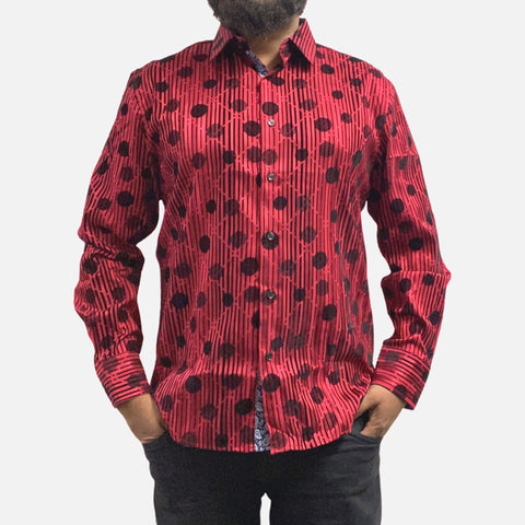 Men shirt with black flocking design