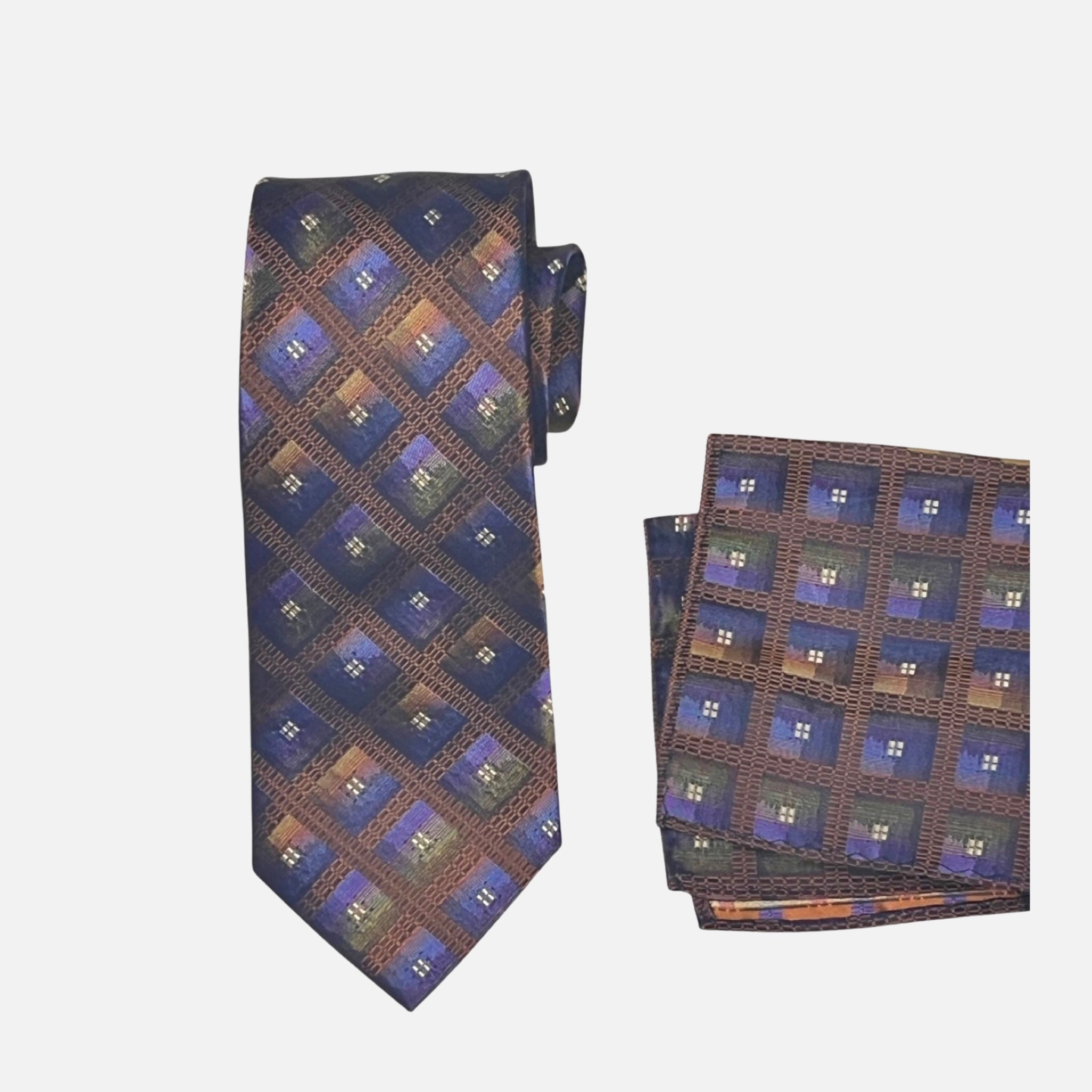 Brown Premium Silk Tie & Hanky Set | Dolce Vita Fashions