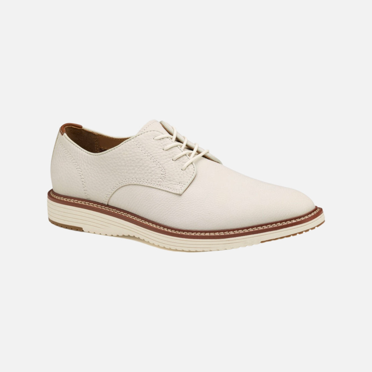 Johnston & Murphy Men's Uptown Plain Toe White Nubuck Shoes | TRUFOAM™ Sole