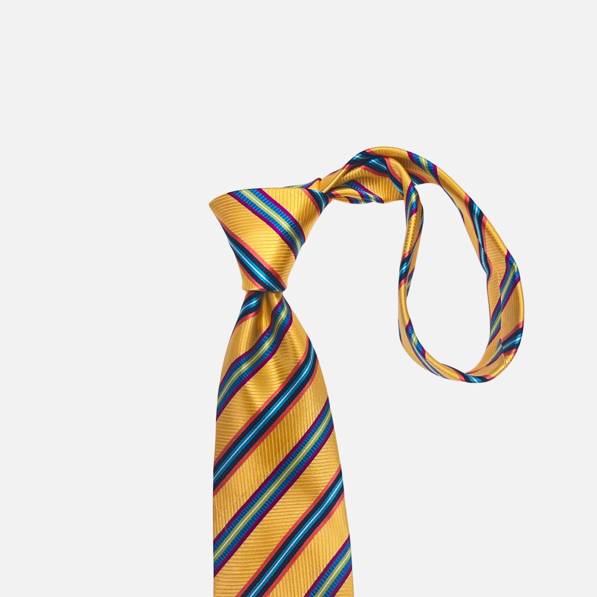 Gold/Yellow Premium Silk Tie with Diagonal Stripe