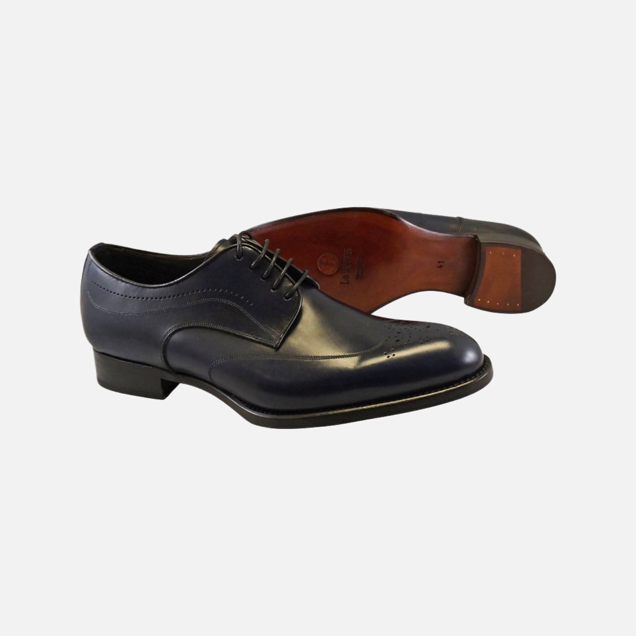 Navy Blue Wingtip Oxfords | Made in Italy