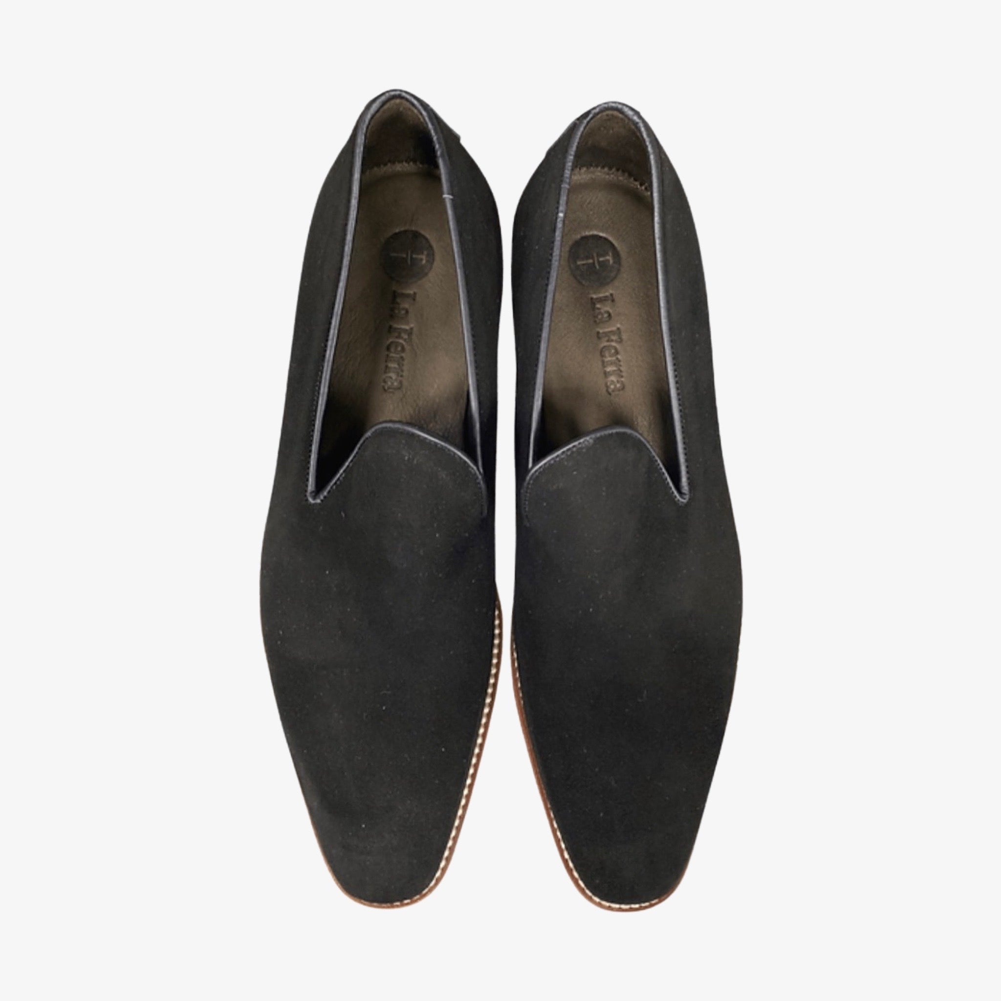Ribbed Bottom Black Suede Loafer | Made in Italy