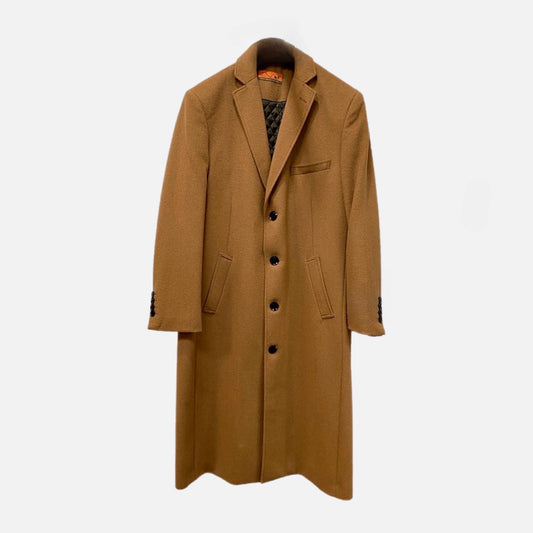 Men's Camel Wool and Cashmere Overcoat | CLEARANCE