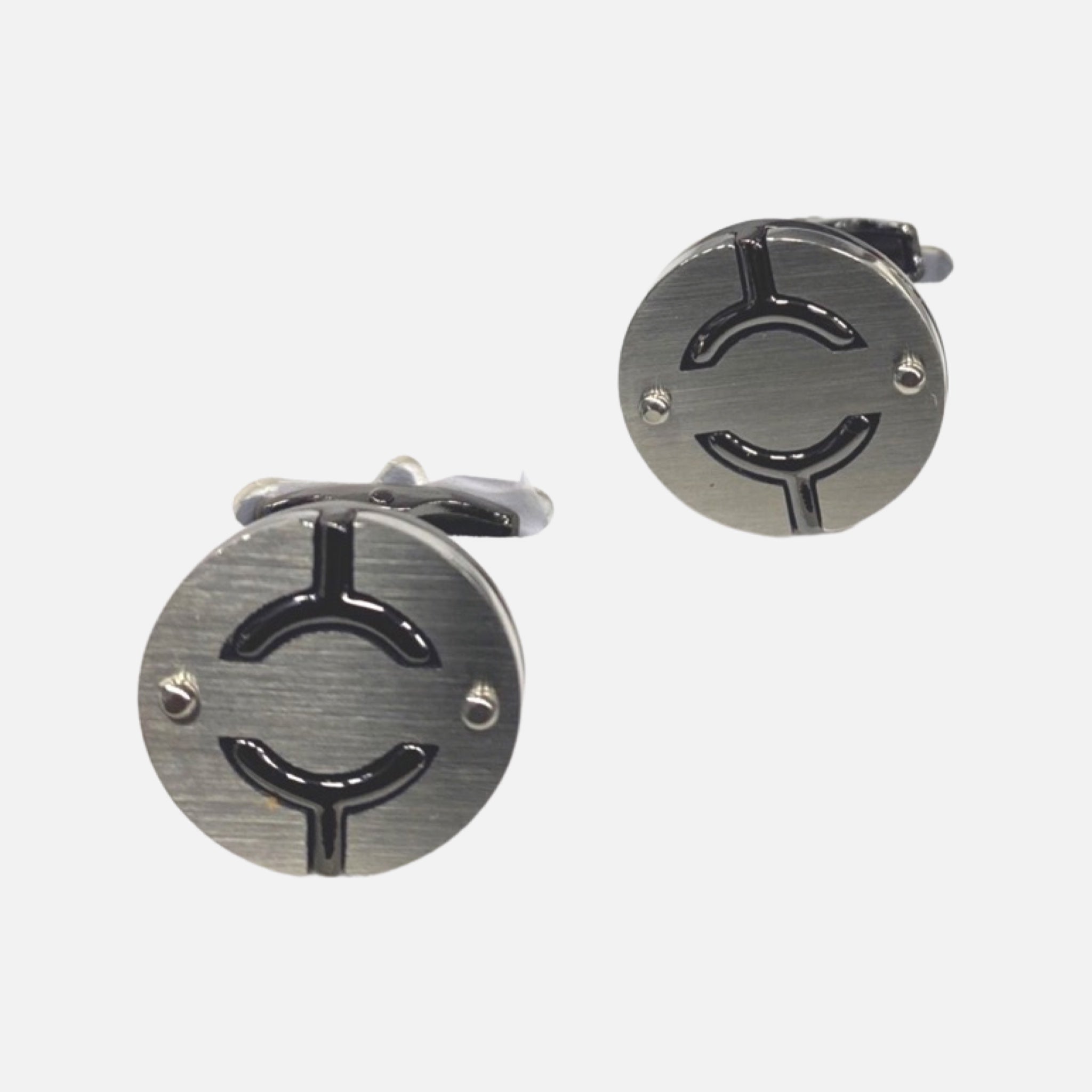 Metallic Silver Circle Cufflink | CFS-489