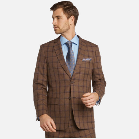 Windowpane Wool & Silk blend suit | 48R | Clearance