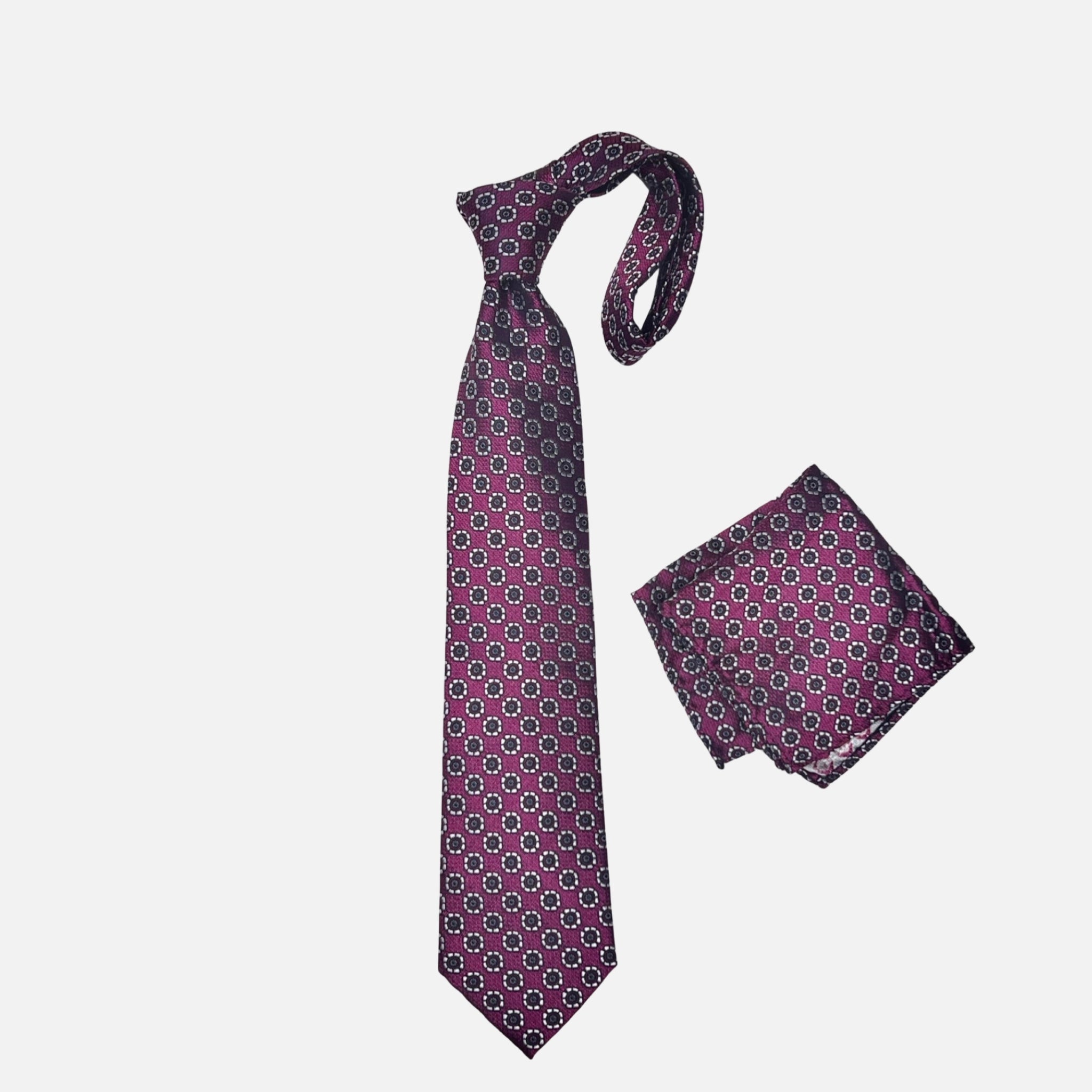 Plum Premium Silk Tie & Hanky Set | Dolce Vita Fashions